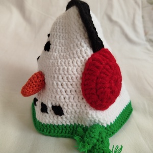 Horgolt gyereksapka - Hóember figurás   - ruha & divat - sál, sapka, kendő - sapka - Meska.hu