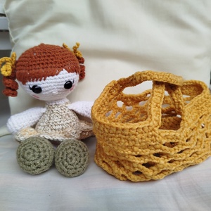 Horgolt baba kosárkában - játék & sport - baba & babaház - baba - Meska.hu