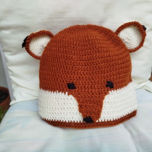 Horgolt gyereksapka-Róka figurás  , Ruha & Divat, Sál, Sapka, Kendő, Sapka, Horgolás, MESKA