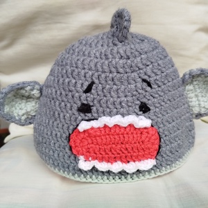 Horgolt gyereksapka-Cápa figurás  , Ruha & Divat, Sál, Sapka, Kendő, Sapka, Horgolás, MESKA