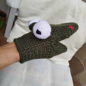 Kesztyűbáb, kézzel horgolt- béka figurás, Játék & Sport, Bábok, Kesztyűbáb, Horgolás, MESKA