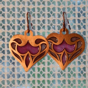 Azsúr zománc áttört zománcozott fülbevaló -  - Meska.hu