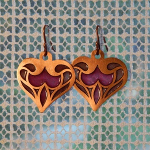 Azsúr zománc áttört zománcozott fülbevaló -  - Meska.hu