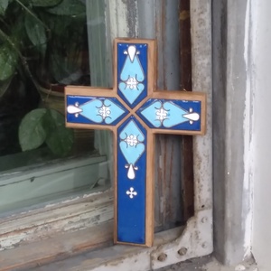  tűzzománc kereszt - otthon & életmód - dekoráció - Meska.hu