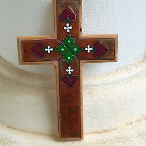 tűzzománc kereszt - művészet - festmény - tűzzománc - Meska.hu