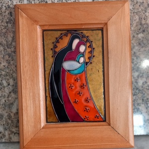 tűzzománc kép, Szentcsalád  - művészet - festmény - tűzzománc - Meska.hu