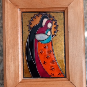 tűzzománc kép, Szentcsalád  - művészet - festmény - tűzzománc - Meska.hu