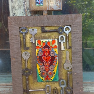 Kulcsfigura zománc és vegyes tecnika  - Meska.hu