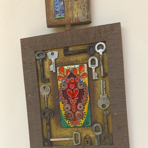 Kulcsfigura zománc és vegyes tecnika  - otthon & életmód - dekoráció - kép & falikép - 3d képek - Meska.hu