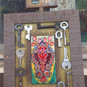 Kulcsfigura zománc és vegyes tecnika  - otthon & életmód - dekoráció - kép & falikép - 3d képek - Meska.hu