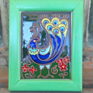 Miniatűr  pávas tűzzománc kép  - otthon & életmód - dekoráció - kép & falikép - táblakép - Meska.hu