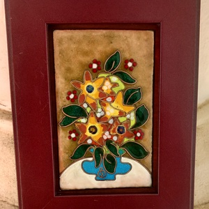 Tűzzománc kép,  virágok  - otthon & életmód - dekoráció - kép & falikép - táblakép - Meska.hu