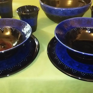 20 db-os kék étkészlet -  - Meska.hu