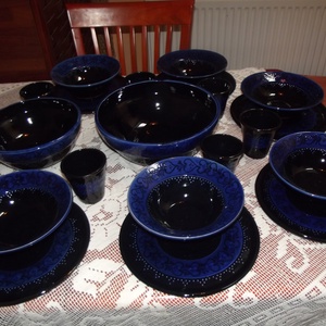 20 db-os kék étkészlet -  - Meska.hu