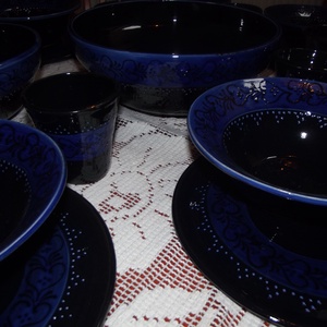 20 db-os kék étkészlet -  - Meska.hu