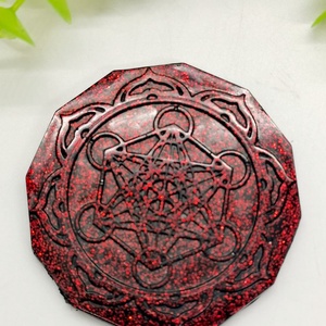 Mandala ragasztható shungit érme  - otthon & életmód - dekoráció - spiritualitás - orgonit piramis - Meska.hu
