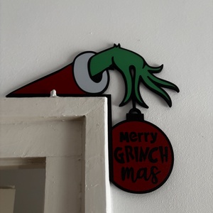 Merry Grinchmas karácsonyi ajtókeret dekoráció, Karácsony, Adventi díszek, Adventi ajtódísz, , MESKA