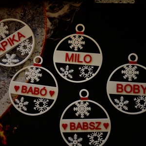 Karácsonyfadísz egyedi névvel vagy felirattal - karácsony - karácsonyi lakásdekoráció - karácsonyfadíszek - Meska.hu
