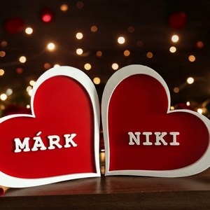 Valentin-napi páros szív � névvel vagy felirattal - Meska.hu