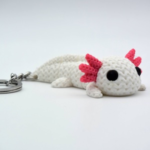 Cuki, 3D nyomtatott baby axolotl kulcstartó, különleges horgolt hatású mintával., Táska & Tok, Kulcstartó & Táskadísz, Kulcstartó, , MESKA