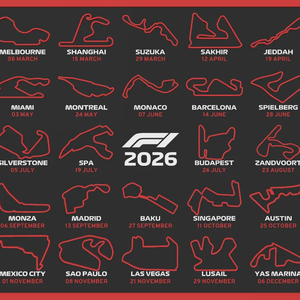 2026-os Formula 1 (F1) Versenynaptár (Város + dátum) - otthon & életmód - dekoráció - kép & falikép - 3d képek - Meska.hu