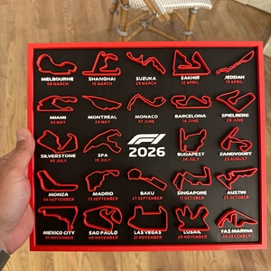 2026-os Formula 1 (F1) Versenynaptár (Város + dátum), Otthon & Életmód, Dekoráció, Kép & Falikép, 3d képek, Újrahasznosított alapanyagból készült termékek, Mindenmás, MESKA
