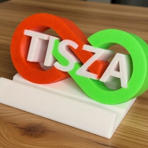 TISZA párt logós telefontartó � egyedi 3D nyomtatott asztali kiegészítő - Meska.hu