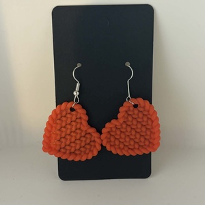 Szív fülbevaló �  3D nyomtatottott, könnyű, modern, különleges textúrával - ékszer - fülbevaló - lógó fülbevaló - Meska.hu