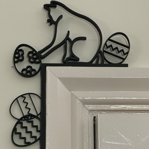 Húsvéti cicás ajtókeret dísz, Ünnepi díszek, dekorációk, Húsvéti díszek és dekorációk, Húsvéti ajtódísz, kopogtató, , MESKA