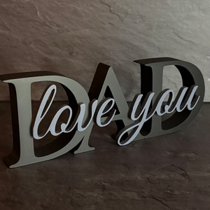 DAD love you � 3D nyomtatott Apák napi asztali dísztárgy - Egyedi ajándék Papának - otthon & életmód - dekoráció - asztal és polc dekoráció - asztaldísz - Meska.hu