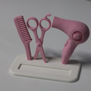 Egyedi Fodrász Névjegykártya Tartó - 3D Nyomtatott Szalon Dekoráció - Olló, Fésű és Hajszárító Design - Meska.hu