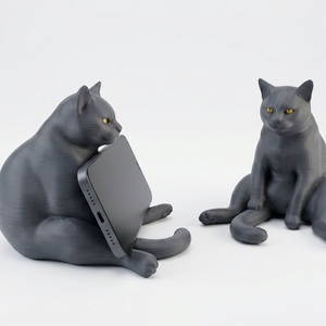 CHILL CAT 3D nyomtatott macskás telefon tartó � dekoratív, stabil, egyedi ajándék cicabarátoknak - otthon & életmód - tárolás & rendszerezés - asztali telefontartó - Meska.hu