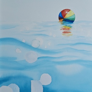 Beachball - Strandlabda - művészet - festmény - akvarell - Meska.hu