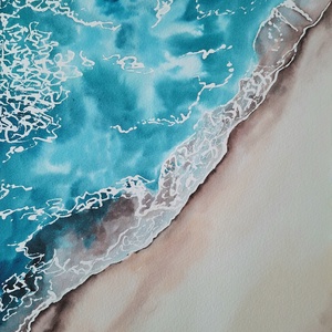 Aerial Shores - A pelikán - művészet - festmény - akvarell - Meska.hu
