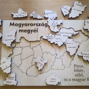 Magyarország megyéi és megyeszékhelyei Puzzle játék - játék & sport - puzzle - hagyományos puzzle - Meska.hu