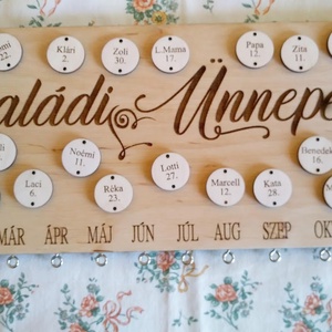 Családi Ünnepeink naptártábla - otthon & életmód - dekoráció - fali és függő dekoráció - falinaptár & öröknaptár - Meska.hu