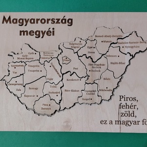 Magyarország megyéi és megyeszékhelyei Puzzle játék, Játék & Sport, Puzzle, Hagyományos puzzle, Famegmunkálás, Gravírozás, pirográfia, Meska