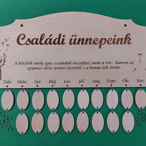 Családi Ünnepeink naptártábla, Otthon & Lakás, Dekoráció, Fali és függő dekoráció, Falinaptár & Öröknaptár, Famegmunkálás, Meska