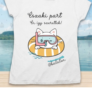 Északi part, Balaton póló női vagy gyermek pamut póló - Meska.hu