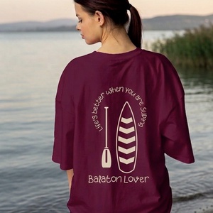 Balaton SUP oversized stílusú női pamut póló, 3 színben - Meska.hu