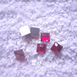 Ragasztható/foglalható négyzet alakú strasszkő pink, Kellékek & szerszámok, Gyöngyfűzés kellékek, Flitter, strassz, , MESKA