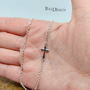 Ezüst nyaklánc kereszttel - ékszer - nyaklánc - medálos nyaklánc - Meska.hu