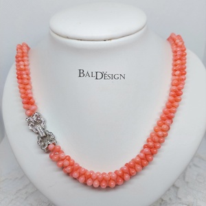 Rózsaszín korall nyaklánc - ékszer - nyaklánc - gyöngyös nyaklánc - Meska.hu