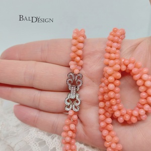 Rózsaszín korall nyaklánc - ékszer - nyaklánc - gyöngyös nyaklánc - Meska.hu