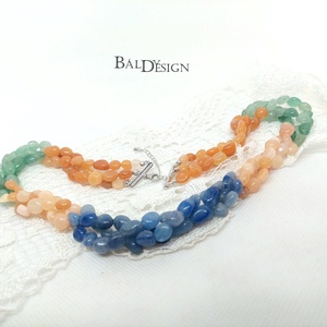 3 soros aventurin nyaklánc - ékszer - nyaklánc - medál nélküli nyaklánc - Meska.hu