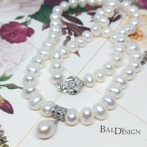 Édesvízi gyöngysor medállal - ékszer - nyaklánc - medálos nyaklánc - Meska.hu