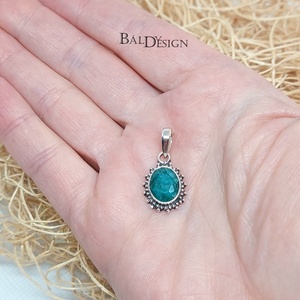 Ezüst smaragd medál - ékszer - nyaklánc - medál - Meska.hu