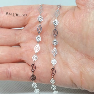 Ezüst ovális áttört mintájú nyaklánc - ékszer - nyaklánc - medál nélküli nyaklánc - Meska.hu