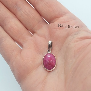 Ezüst rubin medál - ékszer - nyaklánc - medál - Meska.hu