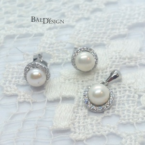 Ezüst fülbevaló és medál - ékszer - ékszerszett - Meska.hu